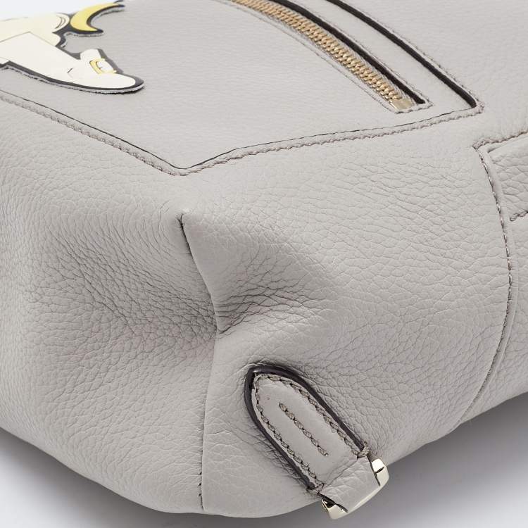 Pre Owned Bally Grey Leather 17 Bovine Backpack