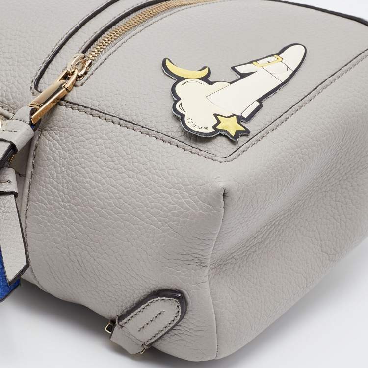Pre Owned Bally Grey Leather 17 Bovine Backpack