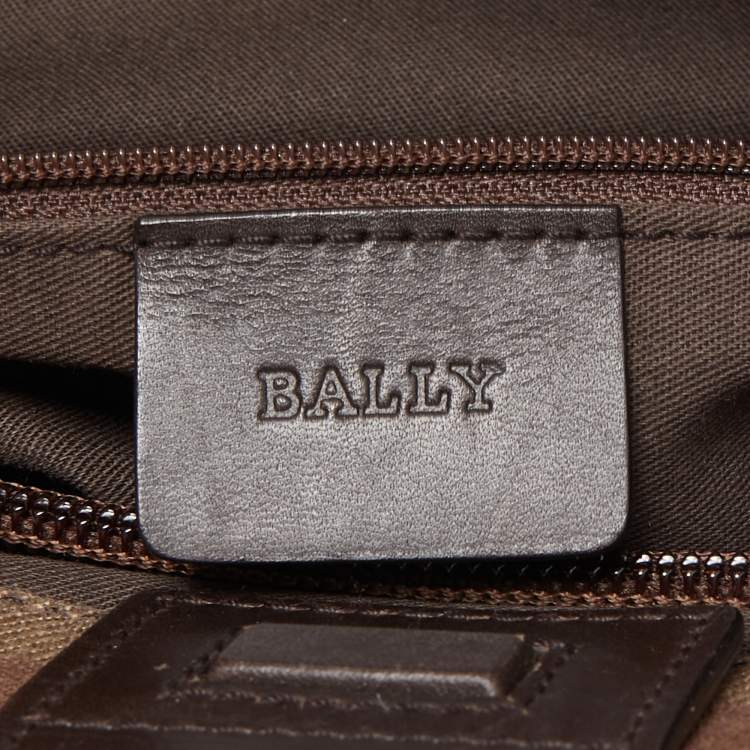 Pre Owned Bally Brown Printed Fabric and Leather Tote