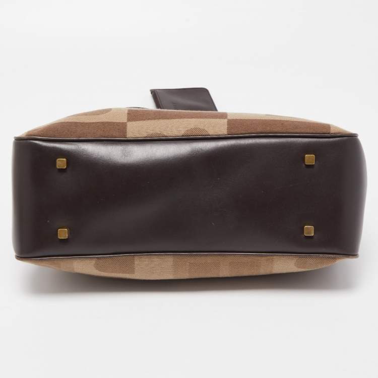 Pre Owned Bally Brown Printed Fabric and Leather Tote