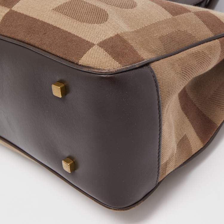 Pre Owned Bally Brown Printed Fabric and Leather Tote