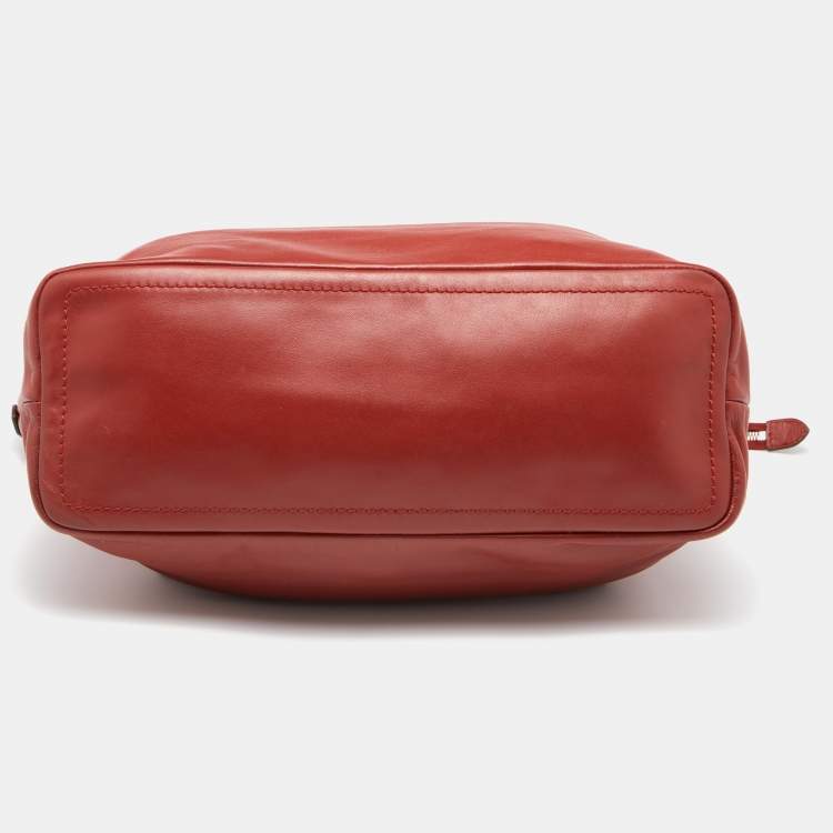 Pre Owned Bally Rust Leather Shopper Tote