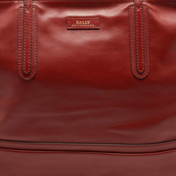 Pre Owned Bally Rust Leather Shopper Tote