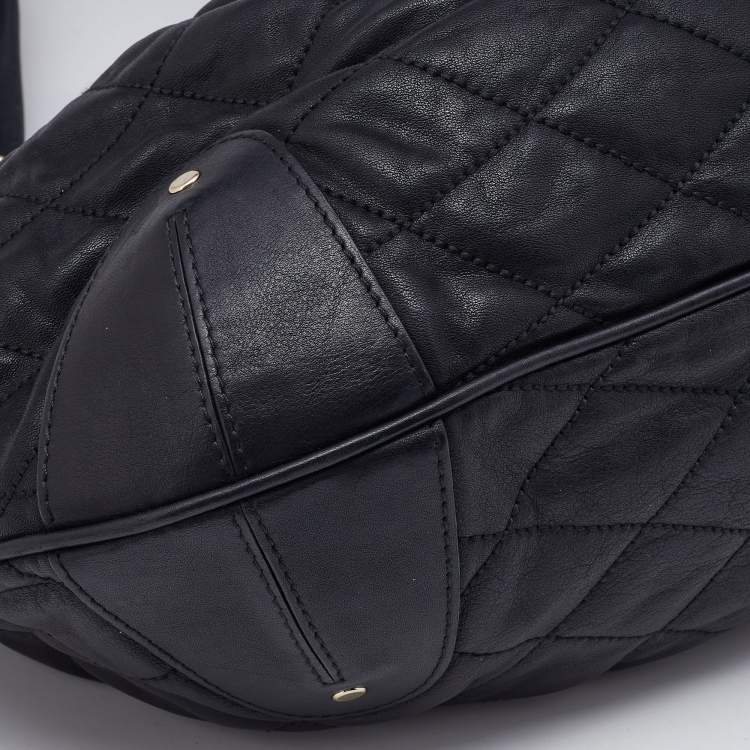 Pre Owned Bally Black Quilted Leather Moreen T Hobo