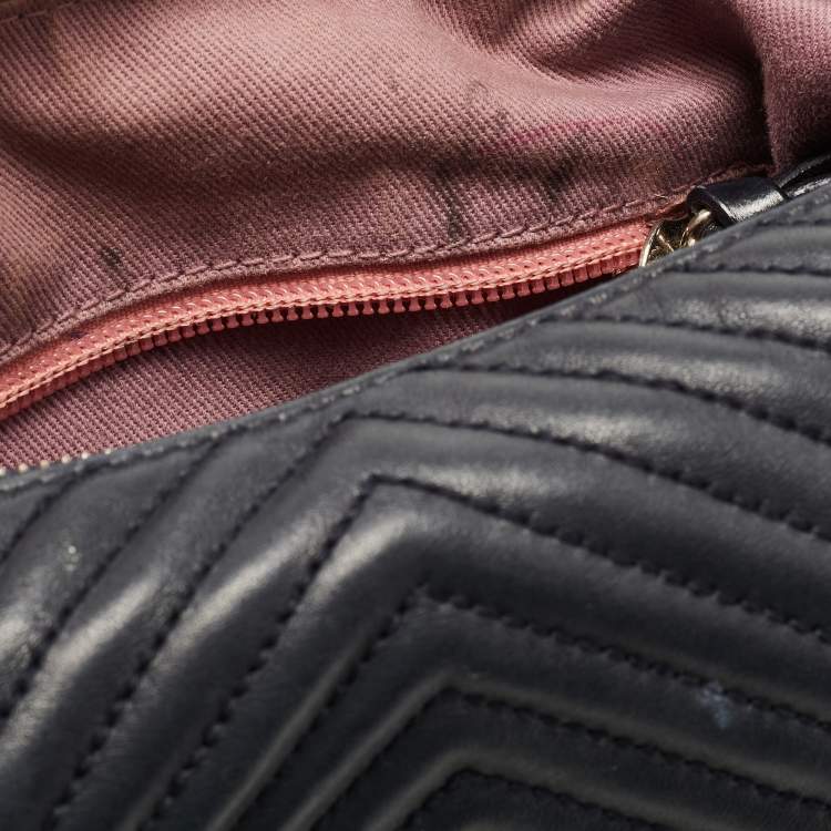Pre Owned Bally Black Quilted Leather Zip Shoulder Bag