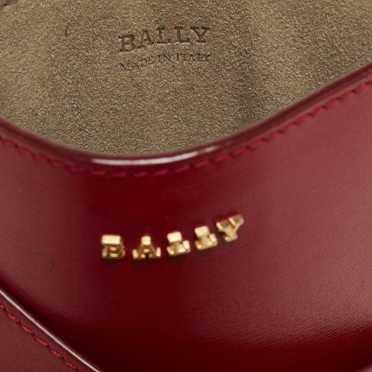 Pre Owned Bally Red Leather Document Crossbody Bag