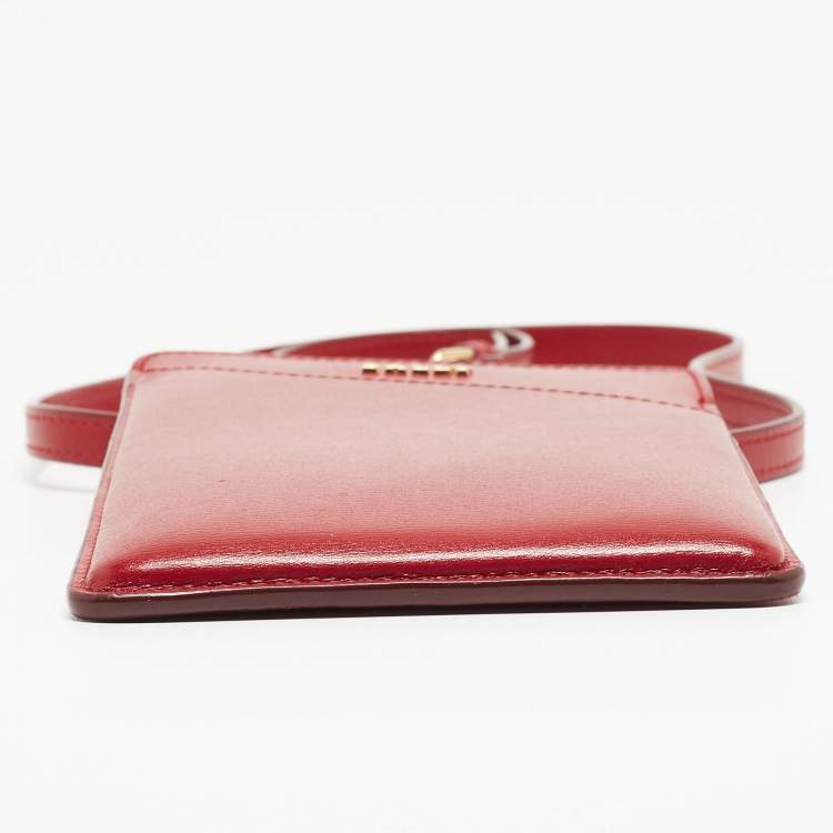 Pre Owned Bally Red Leather Document Crossbody Bag