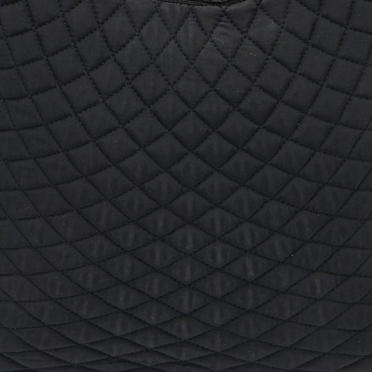 Pre Owned Bally Black Quilted Nylon Hobo