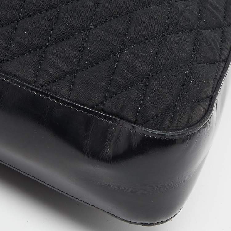 Pre Owned Bally Black Quilted Nylon Hobo