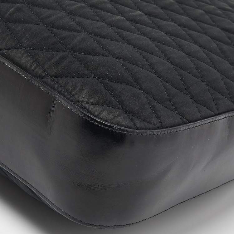 Pre Owned Bally Black Quilted Nylon Hobo