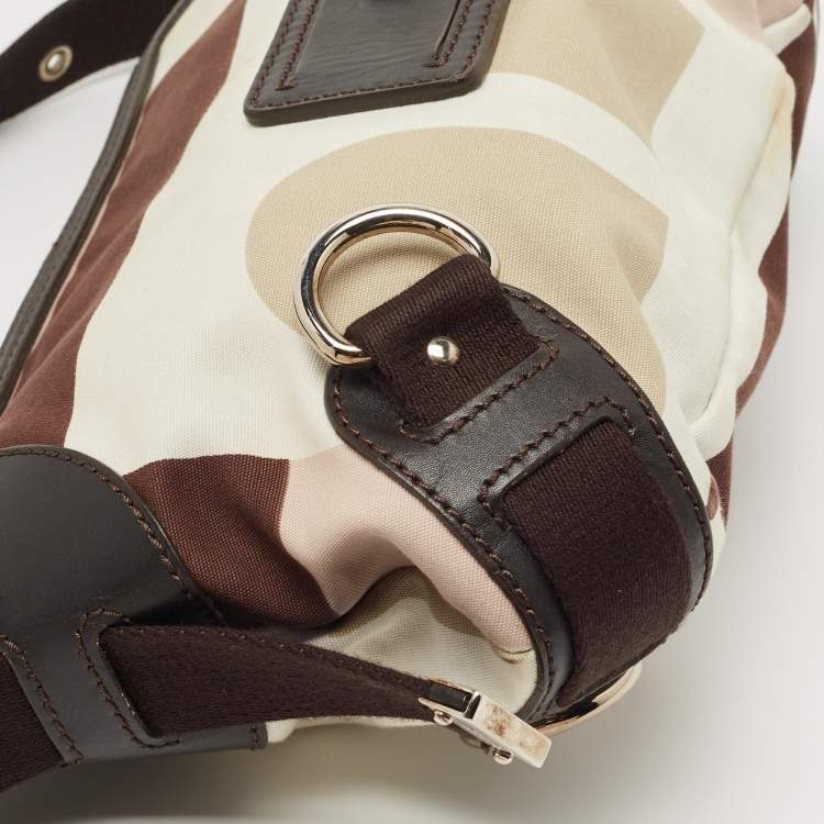 Pre Owned Bally Multicolor Canvas and Leather Shoulder Bag