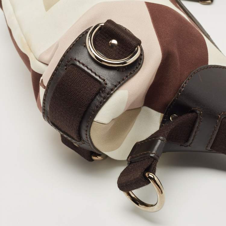 Pre Owned Bally Multicolor Canvas and Leather Shoulder Bag