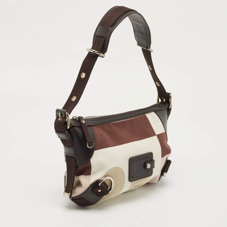 Pre Owned Bally Multicolor Canvas and Leather Shoulder Bag