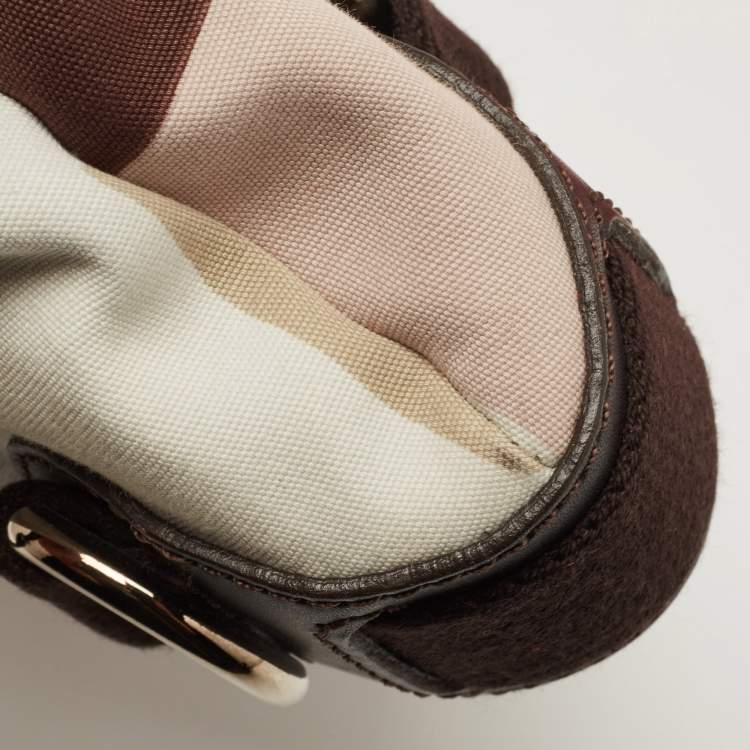 Pre Owned Bally Multicolor Canvas and Leather Shoulder Bag