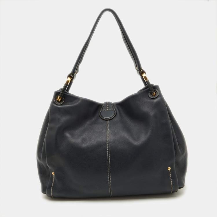 Pre Owned Bally Blue Leather Hobo