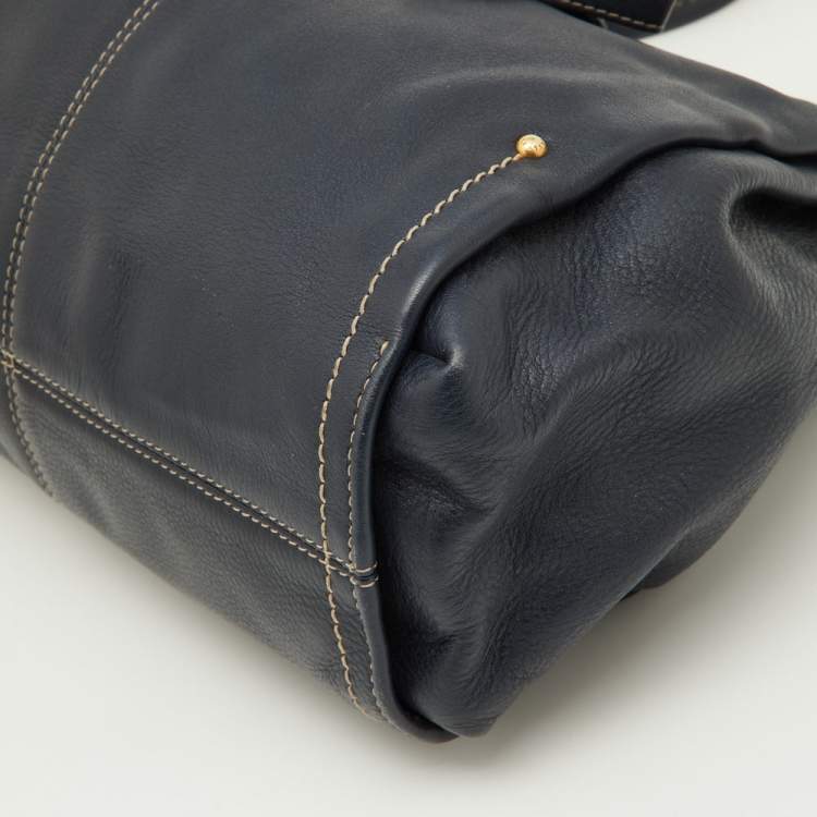 Pre Owned Bally Blue Leather Hobo