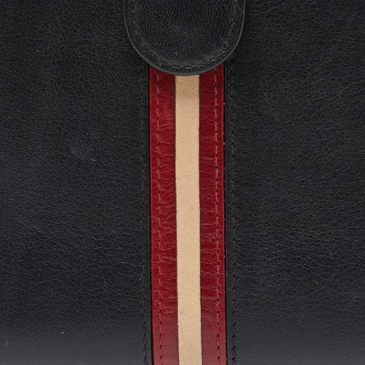 Pre Owned Bally Black Leather Compact Wallet