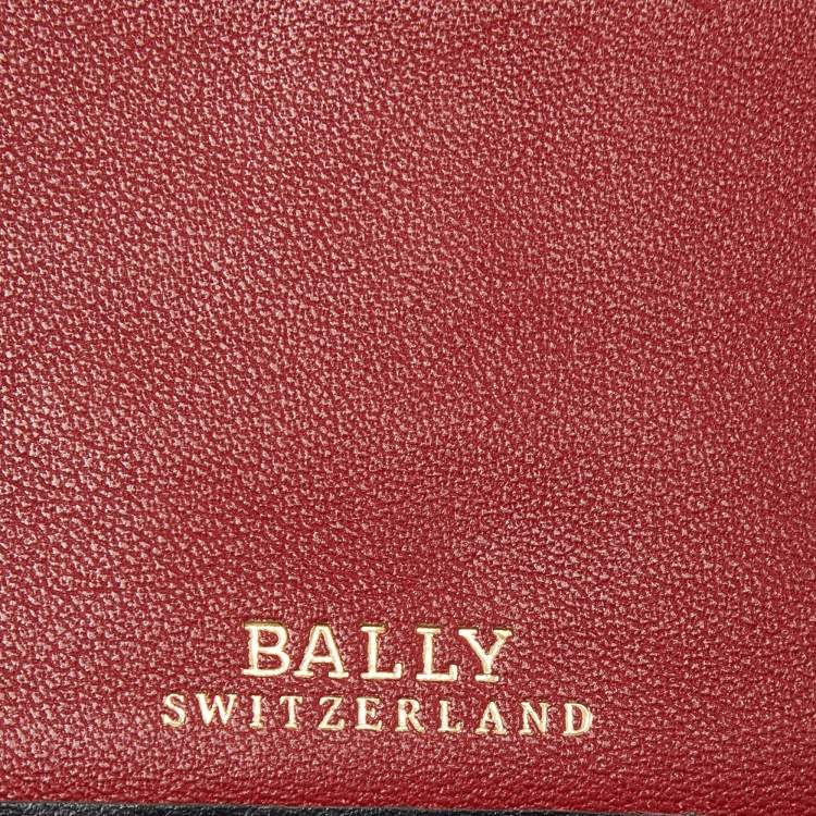 Pre Owned Bally Black Leather Compact Wallet