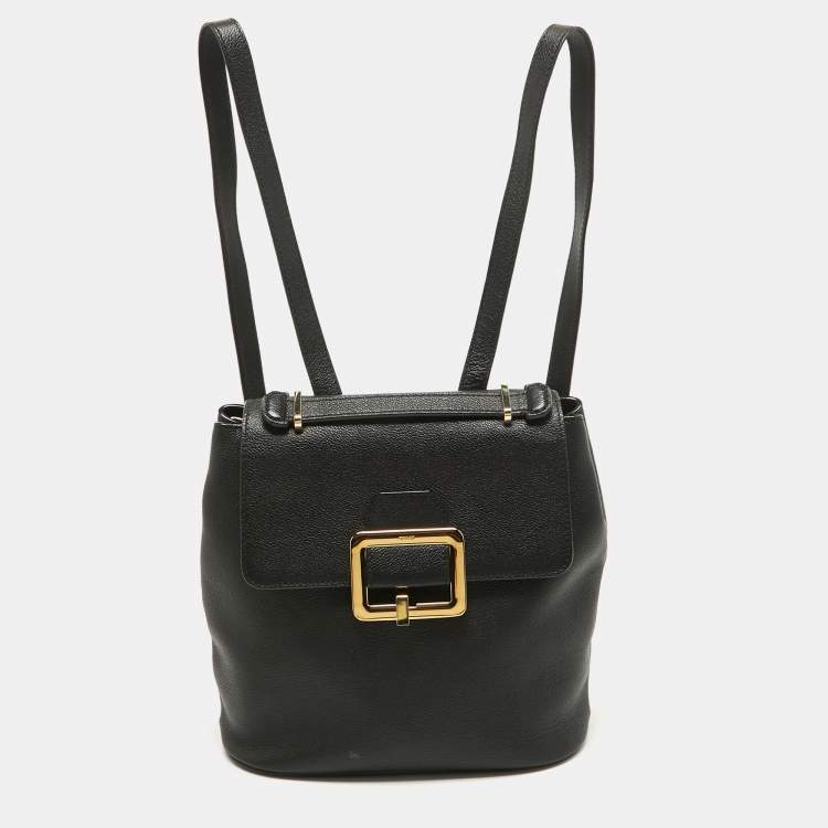 Pre Owned Bally Black Jayden Buckle Detail Backpack 