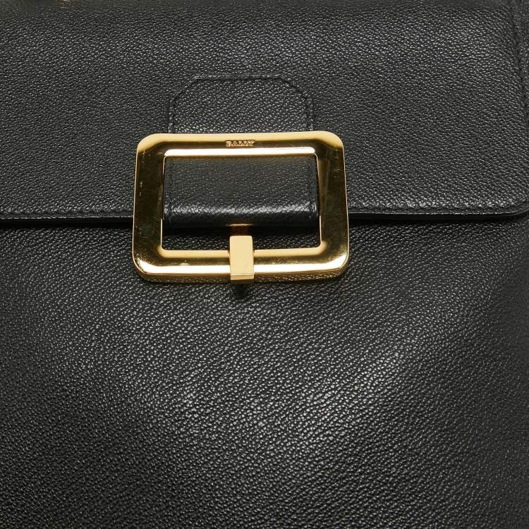 Pre Owned Bally Black Jayden Buckle Detail Backpack 