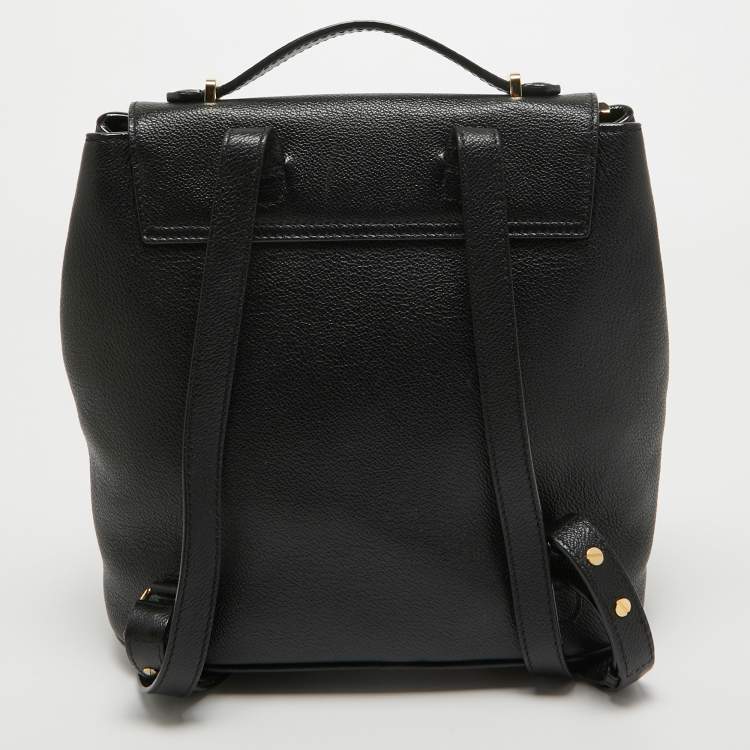 Pre Owned Bally Black Jayden Buckle Detail Backpack 