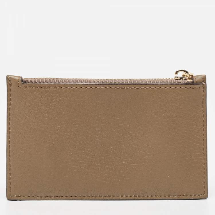 Pre Owned Bally Tricolor Leather Zip Card Holder