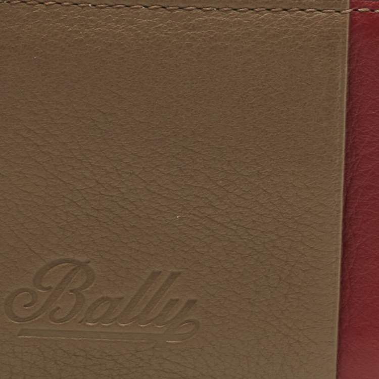 Pre Owned Bally Tricolor Leather Zip Card Holder