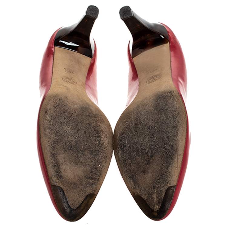 Pre Owned Bally Pink Patent Leather Round Toe Pumps Size 41