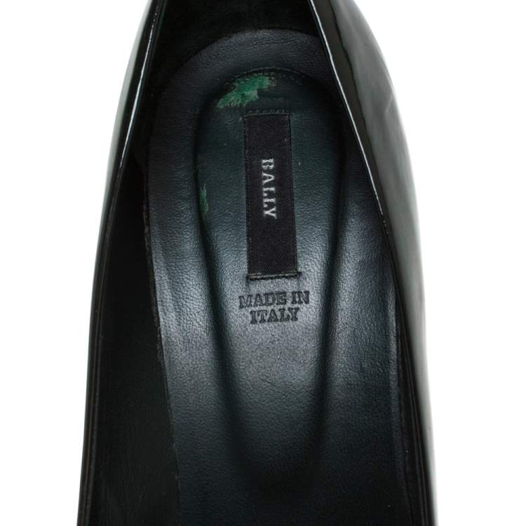 Pre Owned Bally Dark Green Patent Leather Pointed Toe Pumps Size 40