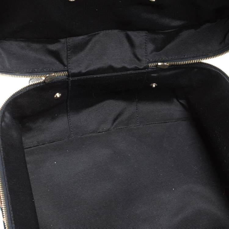 Pre Owned Bally Brown/Blue Logo Velvet Large Makeup Case