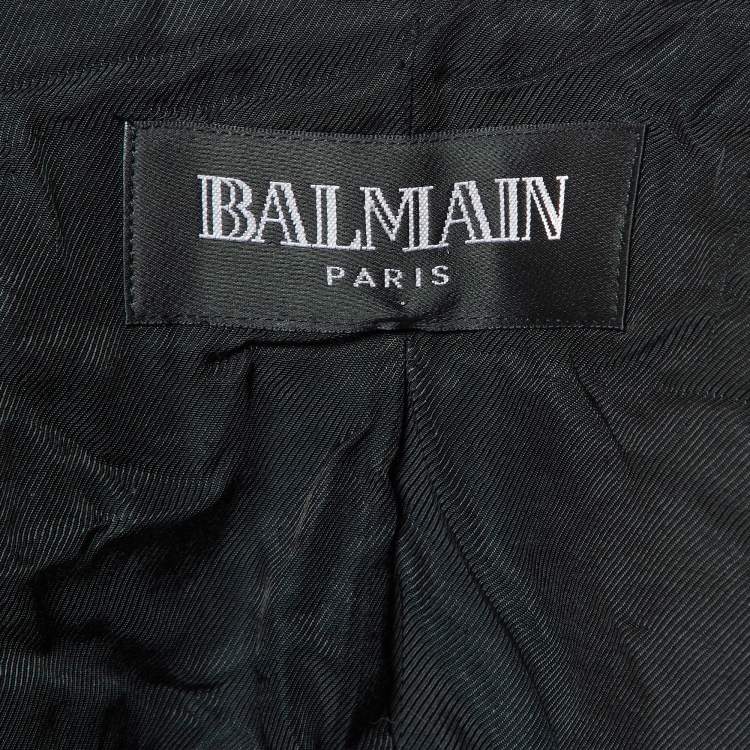 Pre Owned Balmain Black Embellished Tweed Jacket M