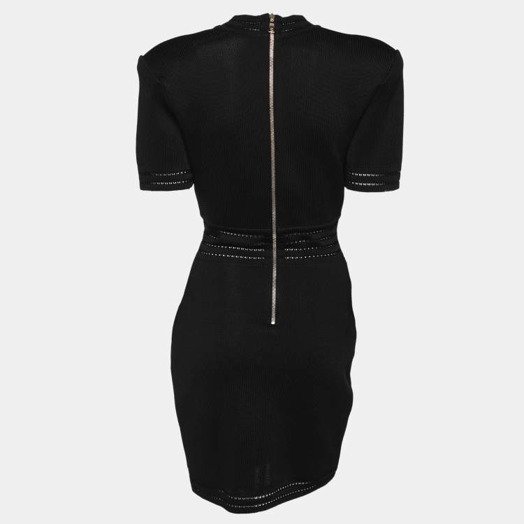 【関税&送料込】Balmain Black Wool Mini Dress Knitted minidress in black - Balmain | Mytheresa