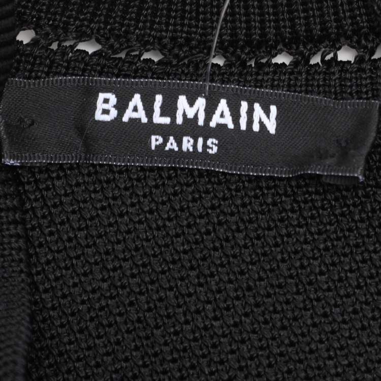 Pre Owned Balmain Black Stretch Knit Bodycon Mini Dress M