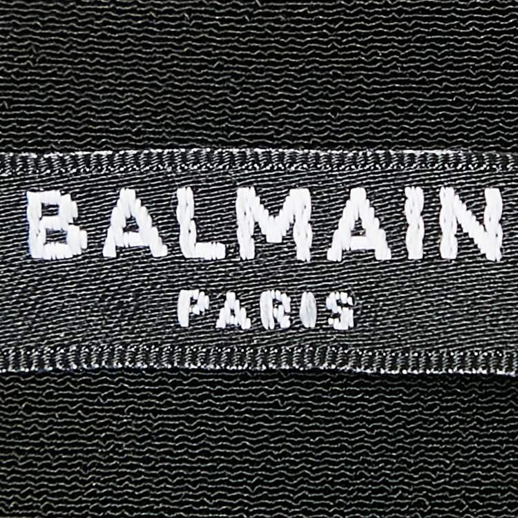 Pre Owned Balmain Black Crepe Corset Scoop Neck Mini Dress S