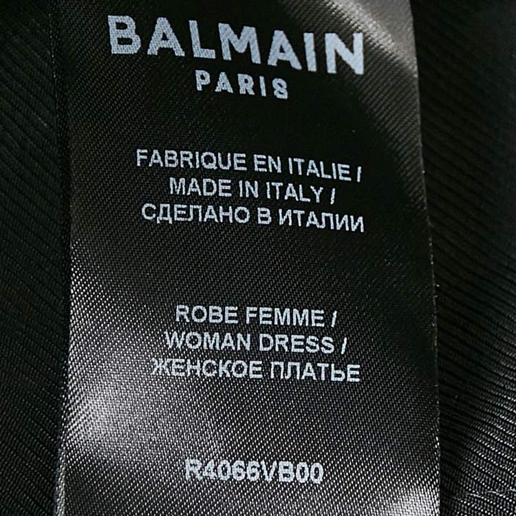 Pre Owned Balmain Black Crepe Corset Scoop Neck Mini Dress S