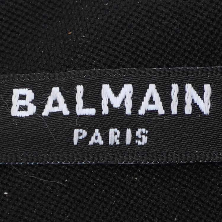 Pre Owned Balmain Black Wool Midi Dress M
