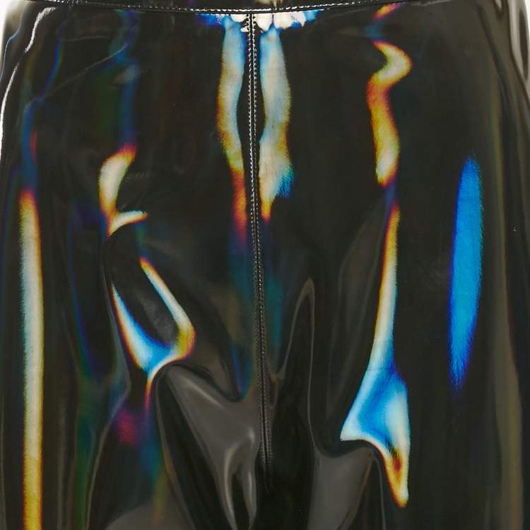Pre Owned Balmain Black Iridescent Nylon Pants L
