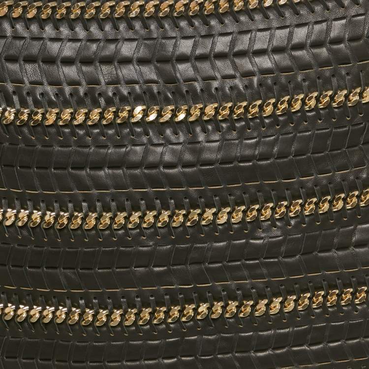 Pre Owned Balmain Black Leather Chain Detail Mini Skirt S