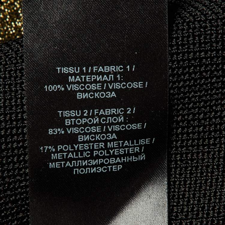 Pre Owned Balmain Black Knit & Lurex Trim Detail Mini Dress M