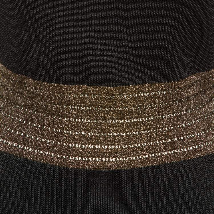 Pre Owned Balmain Black Knit & Lurex Trim Detail Mini Dress M
