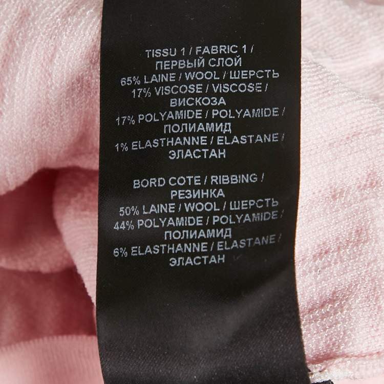 Pre Owned Balmain Pink Monogram Jacquard Knit Mini Skirt M