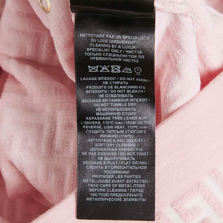 Pre Owned Balmain Pink Monogram Jacquard Knit Mini Skirt M