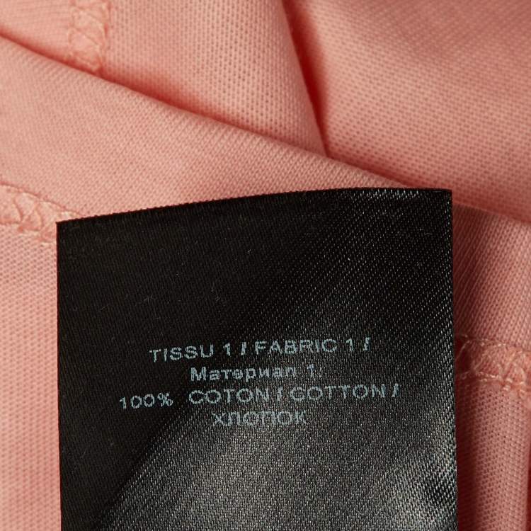 Pre Owned Balmain Peach Logo Applique Cotton Sleeveless T-Shirt M 