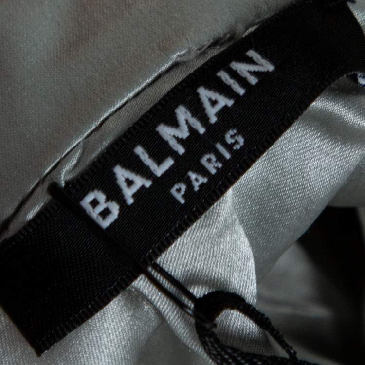 Balmain Silver Sequined Fringed Scarf Dress M Balmain | The Luxury Closet