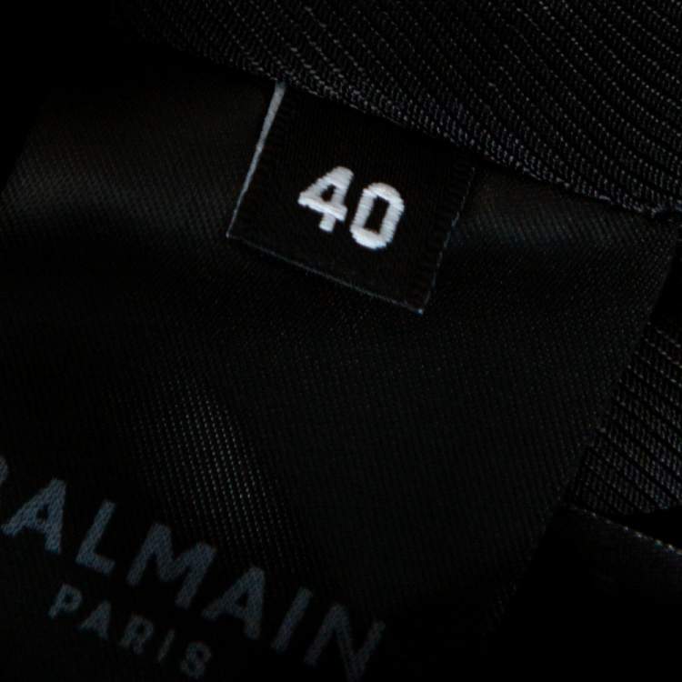 Pre Owned Balmain Black Double Beasted Wool Blazer Dress M