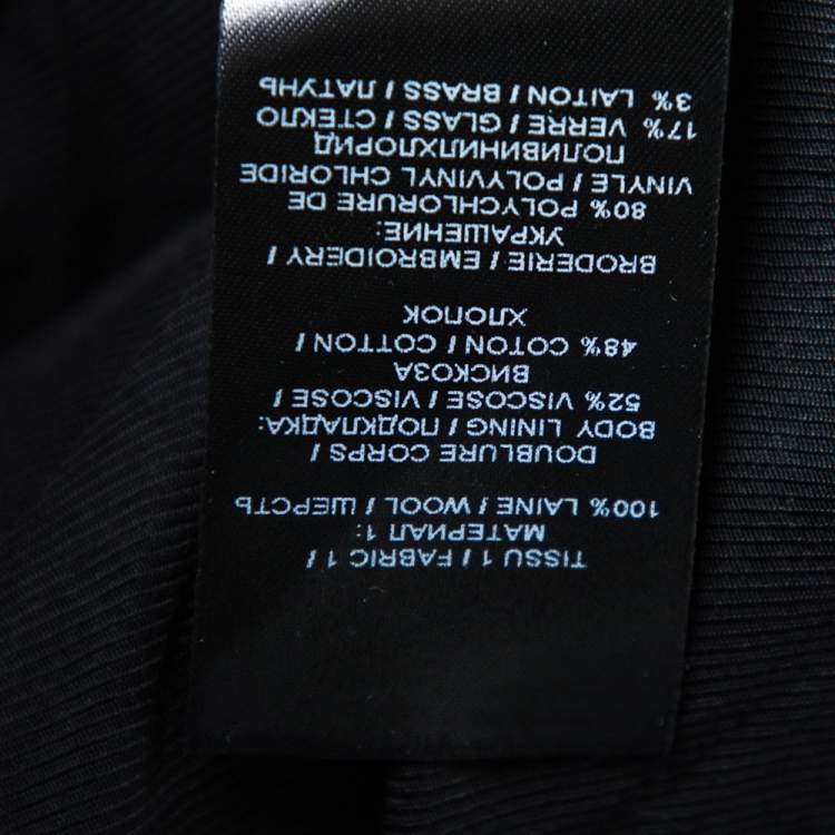 Pre Owned Balmain Black Embellished Wool Double Breasted Blazer S