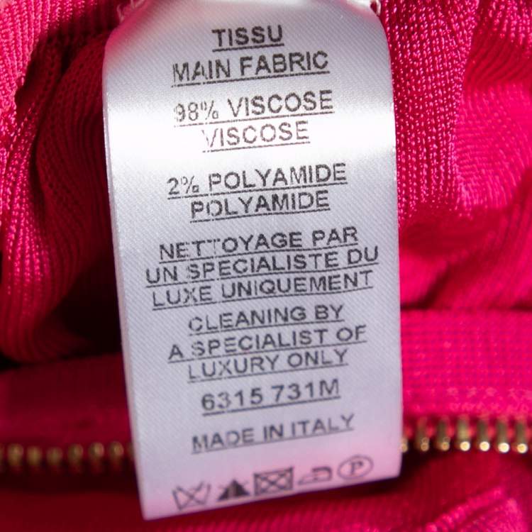Pre Owned Balmain Pink Knit Ruched Sleeveless Bodysuit S