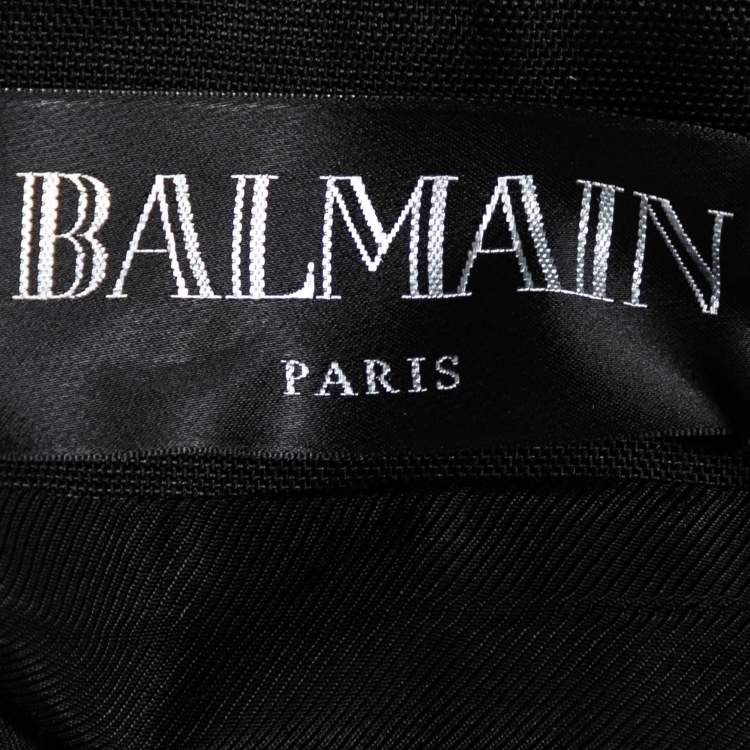 Pre Owned Balmain Black Double Breasted Halter Vest L