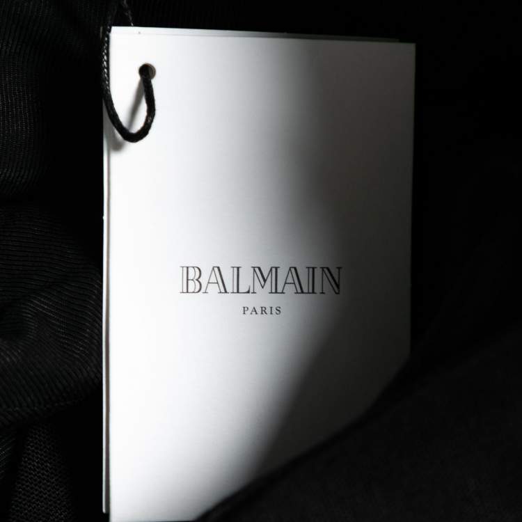 Pre Owned Balmain Black Double Breasted Halter Vest L