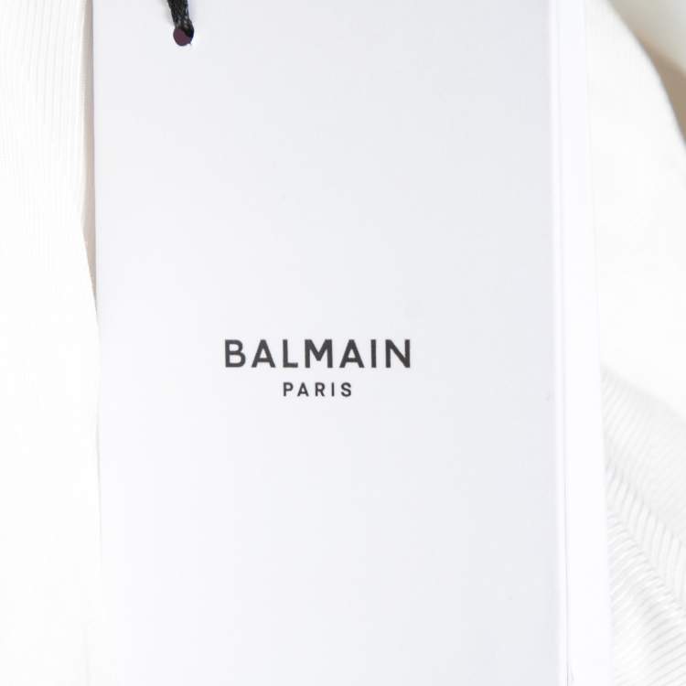 Pre Owned Balmain White Wool Double Breasted Blazer S